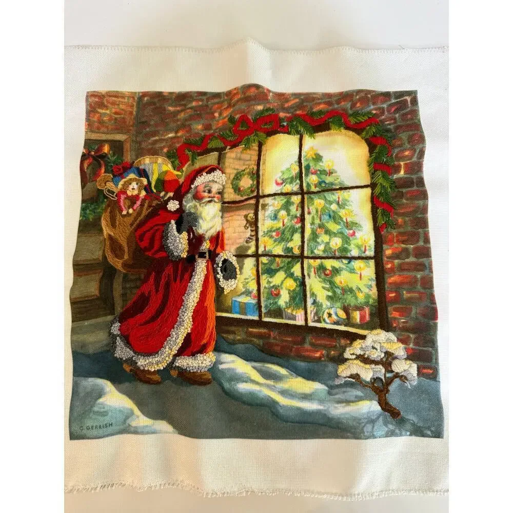 Needle Treasures Christmas Cross Stitch Kit Santa at the Window 14 X 14